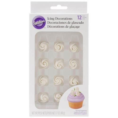 WILTON White Icing Roses Small