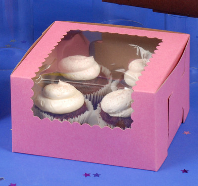 CK Cupcake Box w/Wind STRW 7x7x4