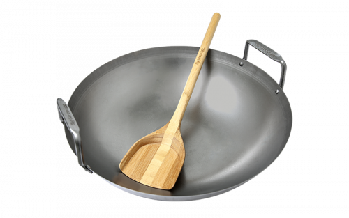 BGE Wok-Carbon Steel with bamboo Spatula